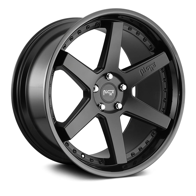 Rin 18 8.5 5X108 Niche M192 ALTAIR Satin Black Face Gloss Balck Lip ET40 CB72.7