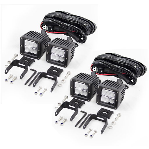 [751004] GO RHINO LIGHT LED POWER 12W SET 4 FLOOD WITH HARNESS